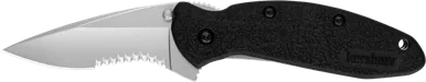 Kershaw 1620ST Scallion Pocket Knife 2.4" Drop Point Part Serrated Blade Black Glass-Filled Nylon Handle