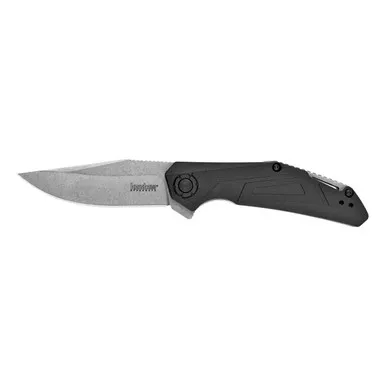 Kershaw Camshaft Assisted Opening Pocket Knife 3" Clip Point 4Cr14MoV Stonewashed Blade Glass Reinforced Nylon (GRN) Handle Black