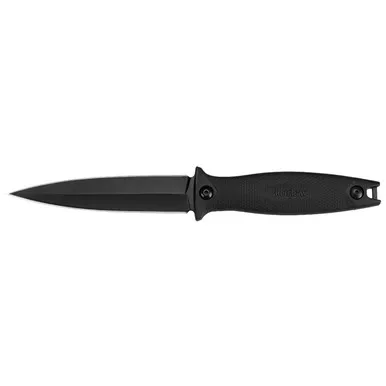 Kershaw Secret Agent Fixed Blade Knife 4.4" Spear Point 8Cr13MoV Black Oxide Blade Fiberglass Reinforced Nylon (FRN) Handle Black