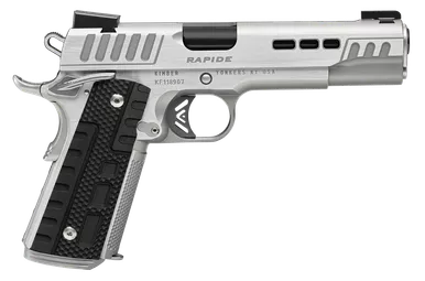 Kimber Rapide Frost 9mm Luger Pistol 5" Barrel 9+1 Round Black DLC Stainless Steel Slide Black G10 Grip Kimpro II Silver Frame