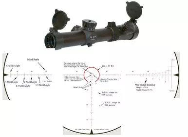 Leatherwood CMR-AK Series Rifle Scope 1-4x24mm Illuminated Red CMR Reticle Matte