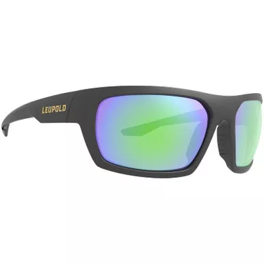 Leupold Packout Sunglasses Matte Black Frame Emerald Mirror Lens