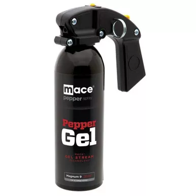 Mace Magnum 9 Pepper Gel 330 Gram Aerosol 10% OC Gel Plus UV Dye Black
