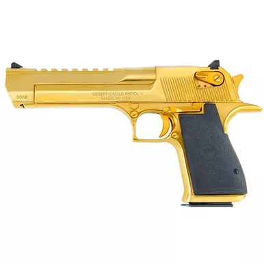 Magnum Research Desert Eagle Mark XIX 44 Remington Magnum Pistol 6" Barrel 8+1 Round Polished Chrome Slide Black Grip Polished Chrome Frame