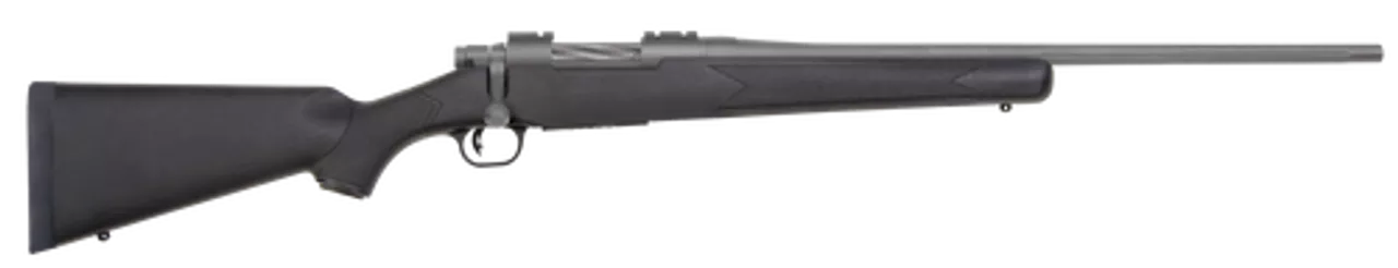 Mossberg Patriot Synthetic Bolt 375 Ruger 22″ Barrel Stainless Steel Cerakote, Synthetic Black Stock