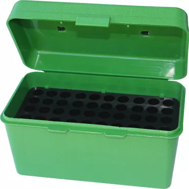 MTM Case-Gard H50RS10 Deluxe Ammo Box 50-Round Green Polypropylene