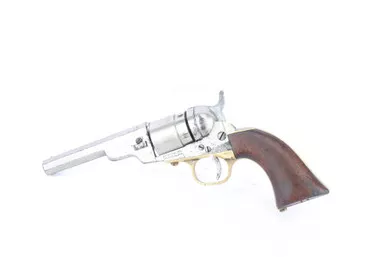 Nickel Colt 1862 Pocket Navy Cartridge Conversion Revolver