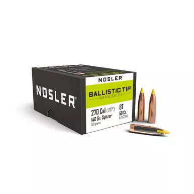Nosler Ballistic Tip 270 Caliber (277 Diameter) Bullets 140 Grain Box of 50