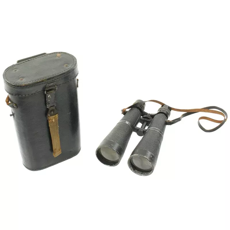 Original German Early WWII Hensoldt-Wetzlar 7×56 Nacht-Dialyt Binoculars With Wartime Case
