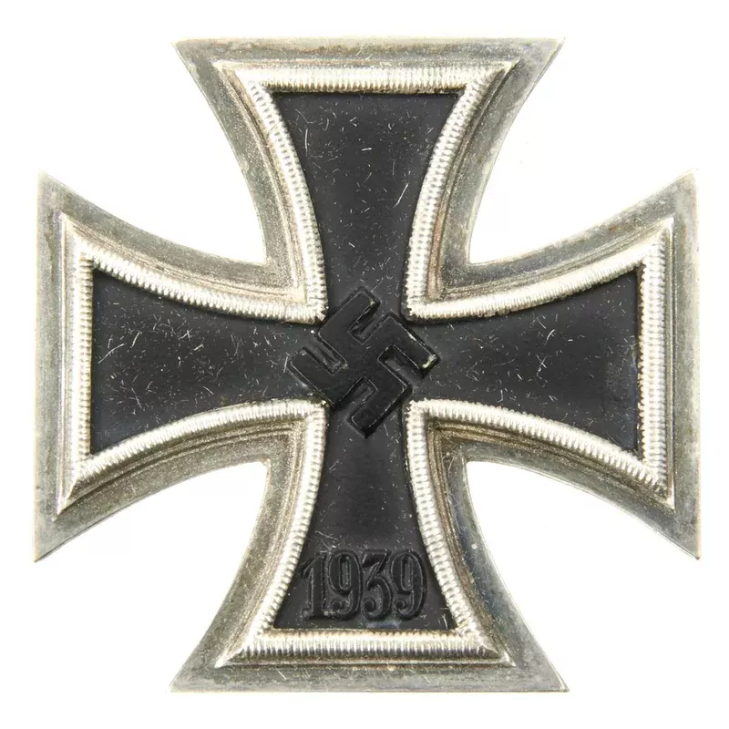 Original German WWII Iron Cross First Class 1939 with Clip Back – Maker Mark 100