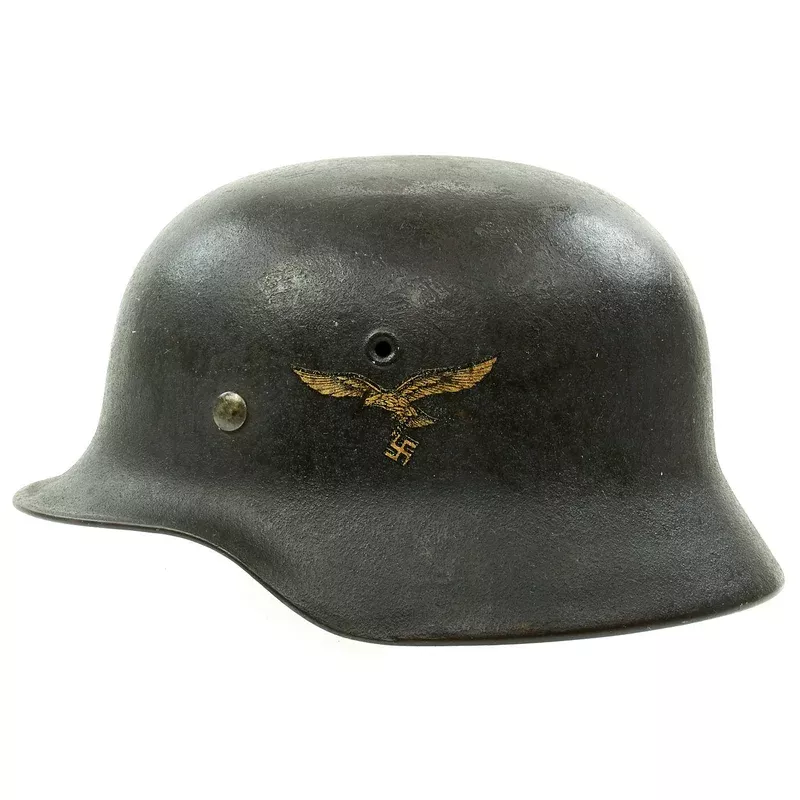 Original German WWII M40 Single Decal Luftwaffe Steel Helmet – EF64