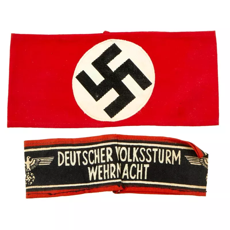Original German WWII NSDAP and Volkstum Armband Lot – 2 Items