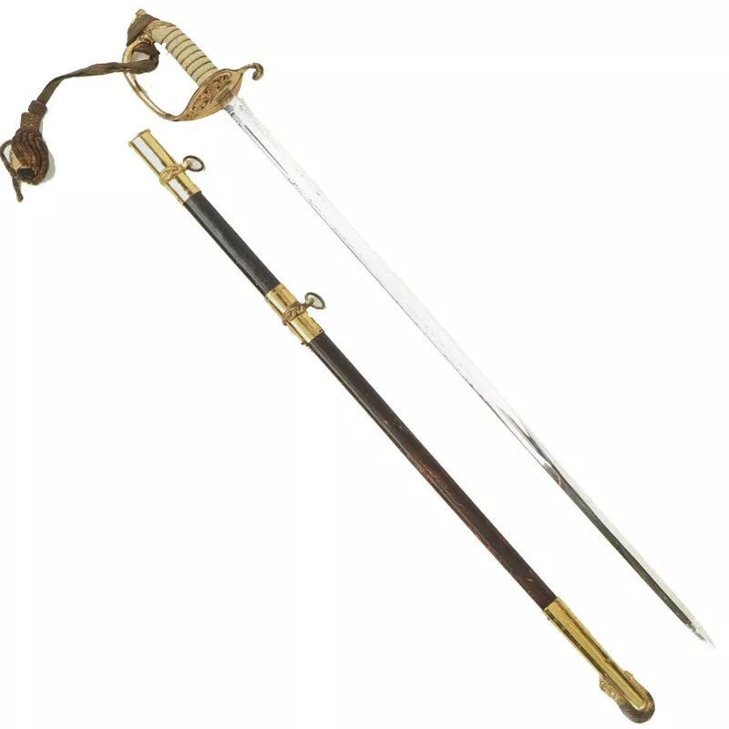 Original Mid-Late 20th Century U.S. Navy Model 1852 Officer’s Sword with Scabbard and Portepee