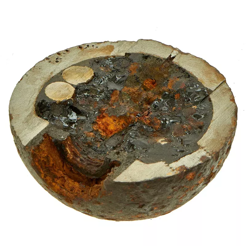 Original U.S. Civil War Confederate Cutaway 12pdr Spherical Case Shot Cannon Ball for use with Borman Fuze