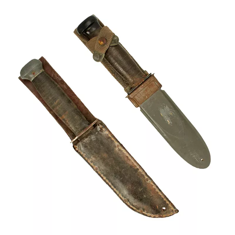 Original U.S. WWII PAL 36 & USN MKI Knife Lot with Scabbards – 2 Items