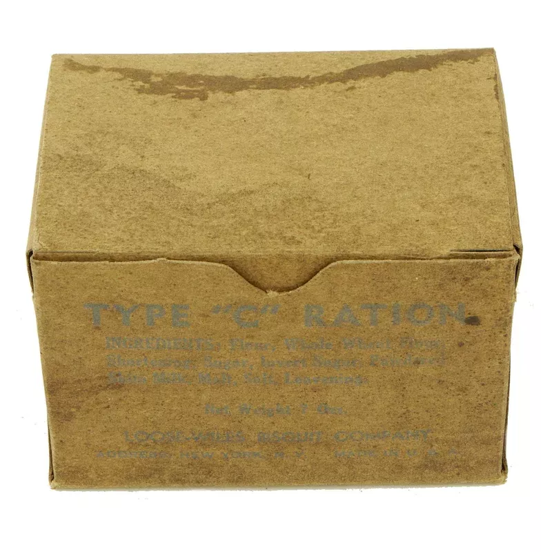 Original U.S. WWII Unissued “C” Ration Biscuits in Wrapper