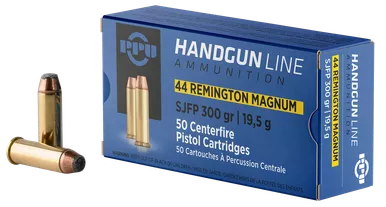 PPU .44 Magnum Ammunition 300 Grain Jacketed Soft Point Box of 50