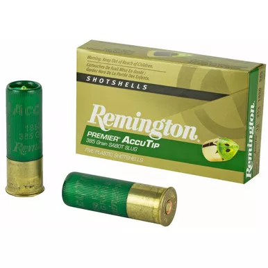 Remington Premier AccuTip Bonded Sabot Slug 12 Gauge 2 3/4" 385 Grain 1850 fps 5-Count