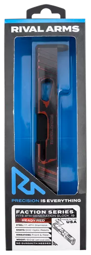 Rival Arms RA-RA12G206A Faction Series Slide A1 with Docter Cut Red Cerakote 17-4 Stainless Steel for Glock 19 Gen4