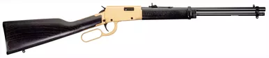 Rossi Rio Bravo Bolt Action Rifle .22 LR 18" Polished Black Barrel Gold Receiver Black Hardwood Stock