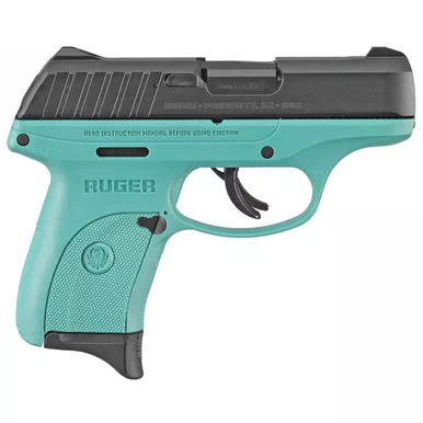 Ruger EC9s 9mm Luger Pistol 7+1 Round Blued Slide Turquoise Frame