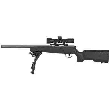 Savage Arms Rascal Bolt Action Rifle 22 Long Rifle 16.13" Black Threaded Barrel Black Frame Black Field Stock with Scope