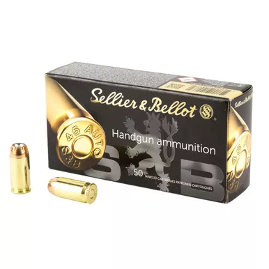 Sellier & Bellot 45 ACP Ammo 230 Grain Jacketed Hollow Point Box of 50