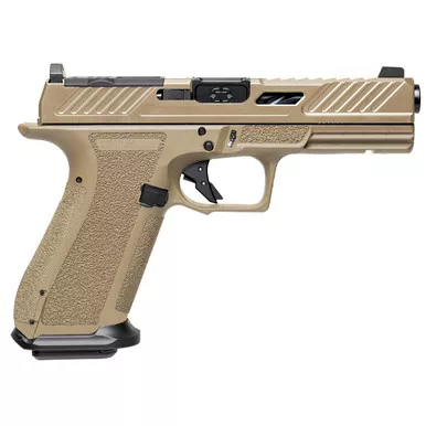 Shadow Systems DR920 Elite 9mm Luger Pistol 4.5" Barrel 17+1 Round Flat Dark Earth (Optics Ready, Spiral Fluted Barrel, Directional Slide Serrations)
