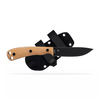 Shield Arms Ascent Fixed Knife 3-3/5 Inch Black Drop Point Blade Brown