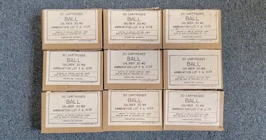 SOLD - 179 Rounds: Frankford Arsenal .30 M2 Ammo