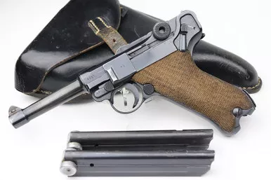 SOLD - 1941 Nazi Mauser Luger Rig - Two Matching Mags