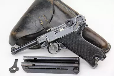SOLD - 1942 "Black Widow" Mauser Luger Rig (7977h - 25777)