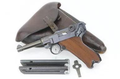SOLD - 1942 Police Eagle/L Banner Mauser Luger Rig