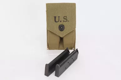 SOLD - 1943 Dated 1911 Magazine Pouch with Two WW2 Magazines