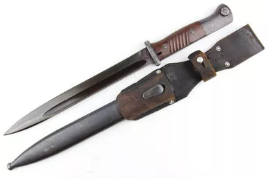 SOLD - 1943 K98 Bayonet with Matching Scabbard & Frog