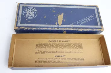SOLD - 1955 Smith & Wesson K-38 Masterpiece Box - Serial Marked