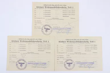 SOLD - 3 WW2 German Train Tickets