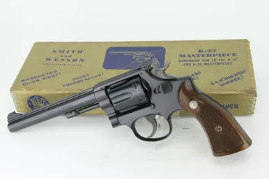 SOLD - ANIB S&W K-22 Masterpiece Revolver - 1948 Mfg