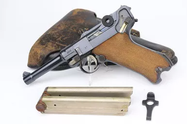 SOLD - Beautiful 1918 DWM Luger Rig - Two Matching Magazines