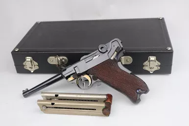 SOLD - Beautiful, Cased 1900 DWM American Eagle Luger