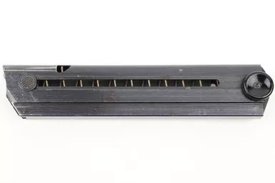 SOLD - Black Widow Luger Magazine - Etched Number