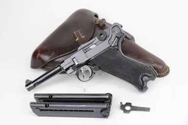 SOLD - Black Widow Mauser Luger Rig - 1941 Mfg