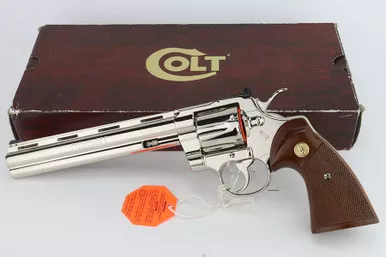 SOLD - Boxed, 8 Inch, Nickeled Colt Python - Custom Shop Restoration