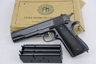 SOLD - Boxed Argentine Sistema Colt 1927 - Three Matching Magazines
