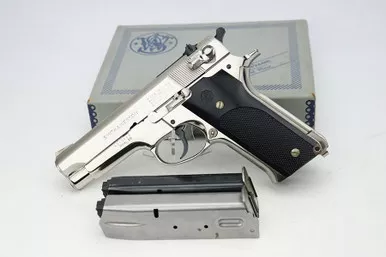 SOLD - Boxed, Nickel Smith & Wesson Model 59