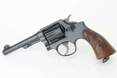 SOLD - British Lend Lease S&W Pre-Victory Revolver - Embellished Grips