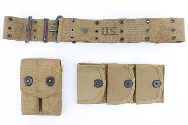 SOLD - Canvas Belt, Magazine Pouch & Ammo Pouch