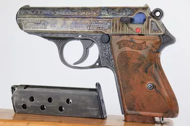 SOLD - Engraved, Case-Hardened Walther PPK