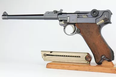 SOLD - Excellent 1918 DWM Artillery Luger - Matching Magazine
