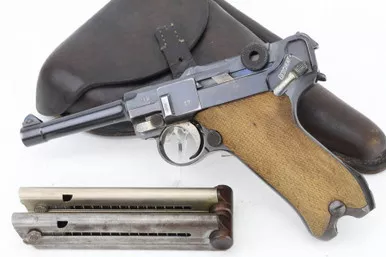 SOLD - Excellent 1918 DWM Luger Rig - Two Matching Magazines